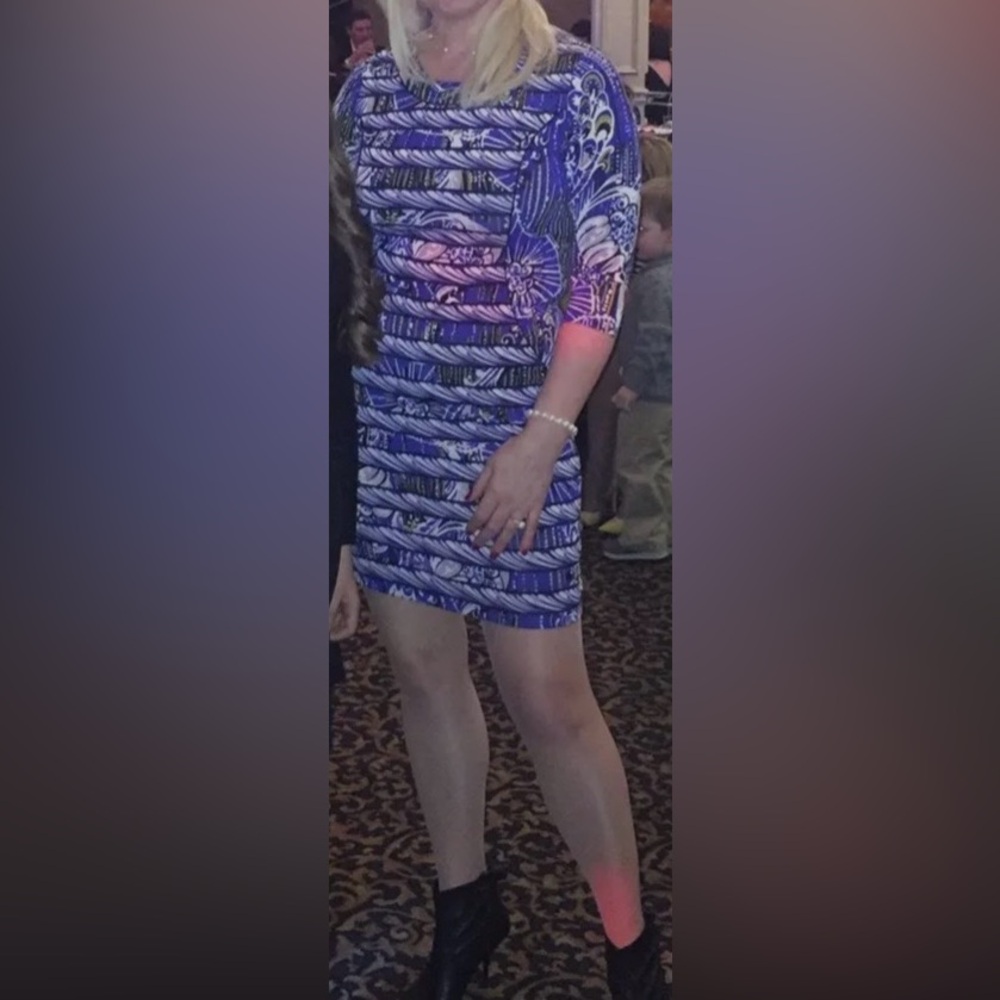 BCBGMaxAzria Multicolor Abstract Pattern Dress